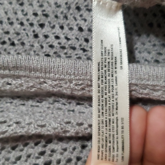 Eloise Gray Crochet Wrap Sweater Cardigan - Picture 7 of 11